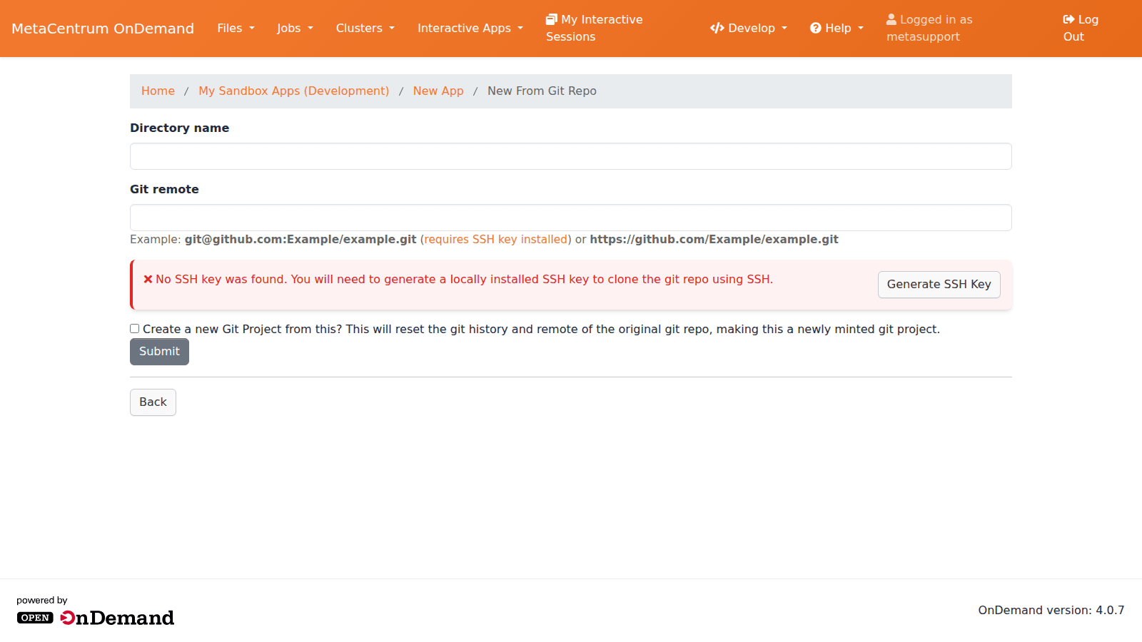 Clone from git