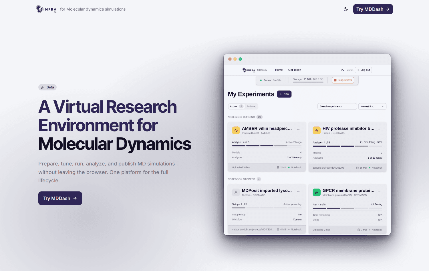 MDDash landing page
