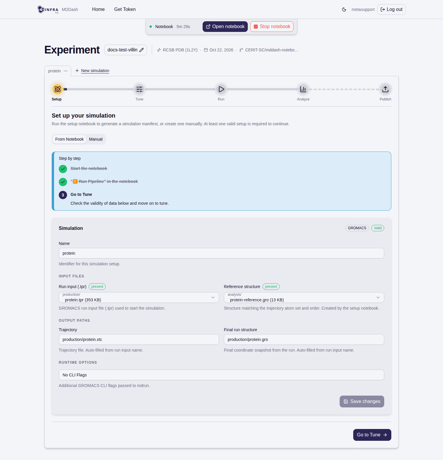Setup done — valid simulation manifest
